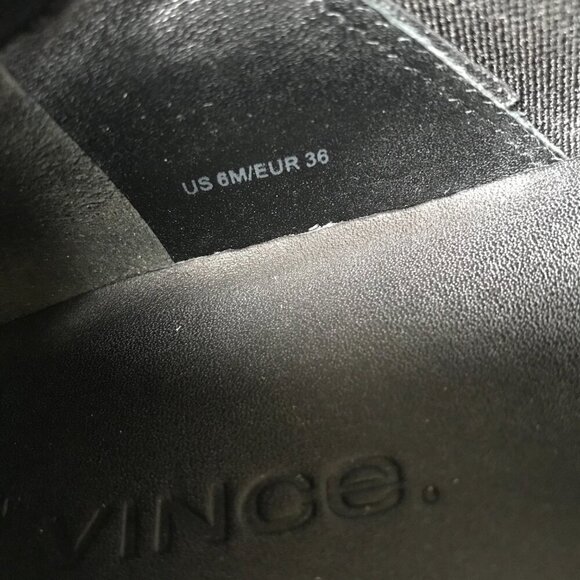 Vince Warren Slip On Platform Sneakers Womens 6 Black Suede Shoes Rubber Soles - Picture 7 of 8